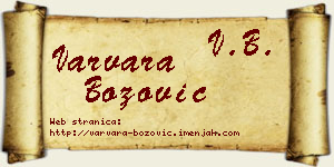 Varvara Božović vizit kartica